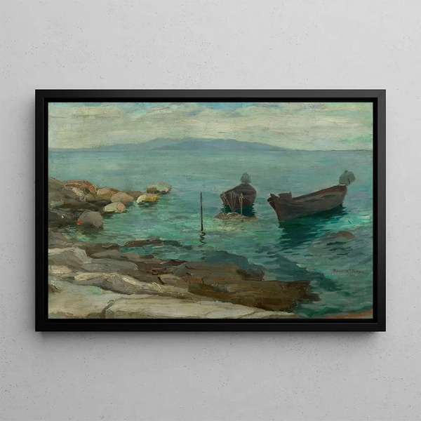 On the beach - Jozef Teodor Mousson — framed artwork on a wall