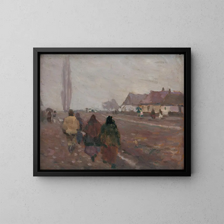 On the Market Road of Michalovice - Jozef Teodor Mousson — framed artwork on a wall
