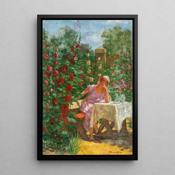 Summer in the Garden - Jozef Teodor Mousson — framed artwork on a wall