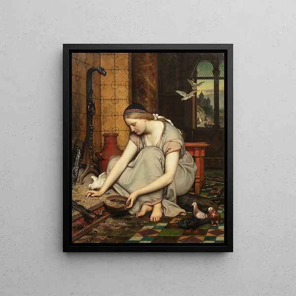 Cinderella Painting - Jozef Van Lerius — framed artwork on a wall