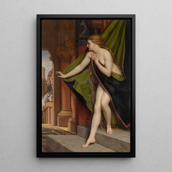 Dame Godiva - Jozef Van Lerius — framed artwork on a wall