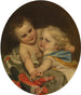 Two Children Playing Around - Jozef Van Lerius — artwork view