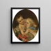 Two Children Playing Around - Jozef Van Lerius — framed artwork on a wall