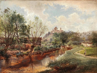 A summer day by the river - József von Molnár — artwork view