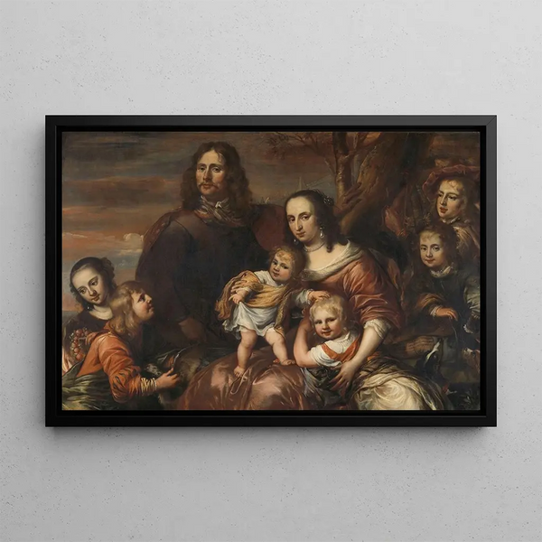 a couple with six children - Jürgen Ovens — framed artwork on a wall