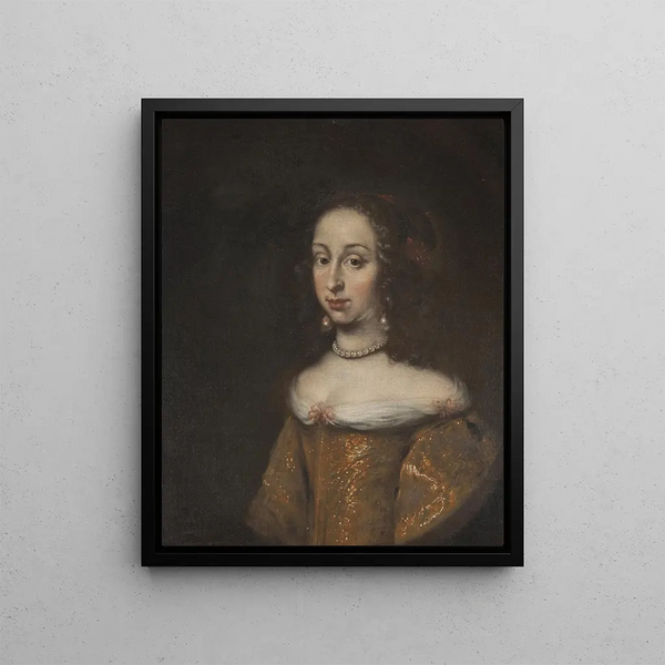 Hedvig Eleonora 1636-1715 Princess of Holstein-Gottorp Queen of Sweden - Jürgen Ovens — framed artwork on a wall