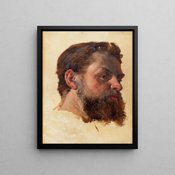 A Bearded Man - Jørgen Roed — framed artwork on a wall