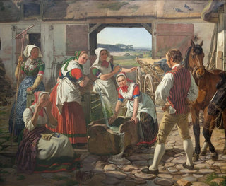 Farm Girls from Sjælland near a Fire - Jørgen Roed — artwork view