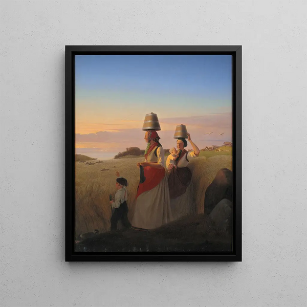 Rural Scene Painting - Jørgen Sonne — framed artwork on a wall