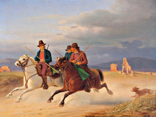 Three field mice on horseback - Jørgen Sonne — artwork view