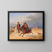 Three field mice on horseback - Jørgen Sonne — framed artwork on a wall