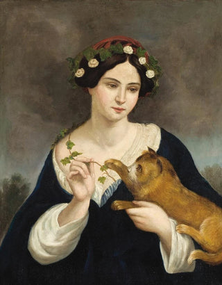 Juan Cordero - Portrait of a Woman with a Cat and Ivy.webp