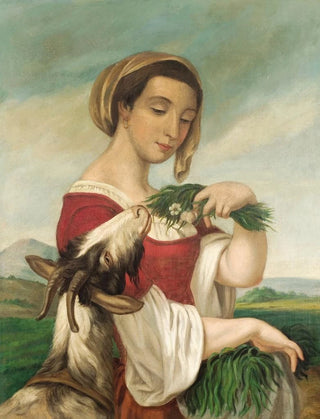 Juan Cordero - Portrait of a Woman with a Goat.webp