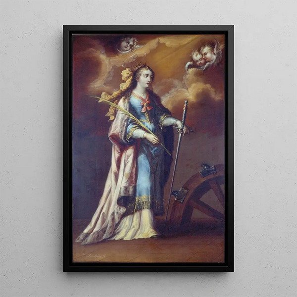 Saint Catherine of Alexandria - Juan Correa — framed artwork on a wall
