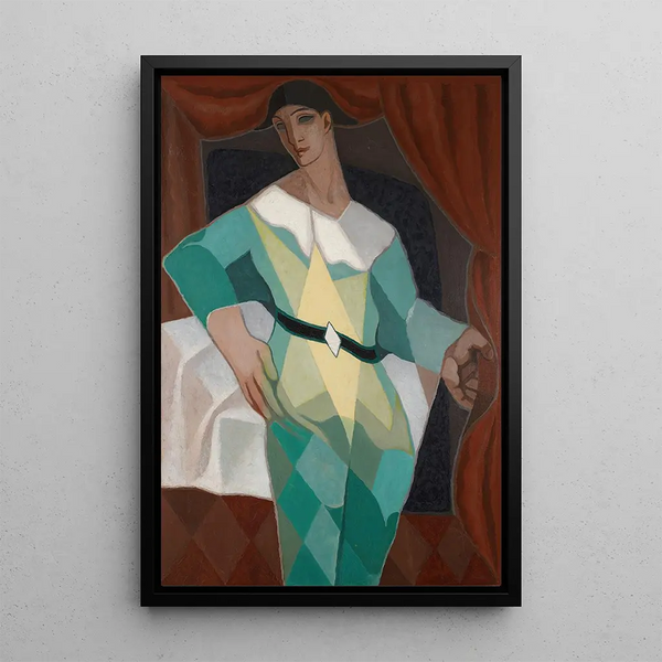 Harlequin - Juan Gris — framed artwork on a wall