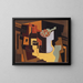 Bottle and fruit bowl - Juan Gris — framed artwork on a wall