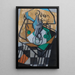 Carafe, cups and glasses - Juan Gris — framed artwork on a wall