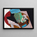 Checkered and Playing Cards - Juan Gris — framed artwork on a wall