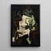 Compotier and checkered cloth - Juan Gris — framed artwork on a wall