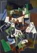 Compotier, pipe et journal - Juan Gris — framed artwork on a wall