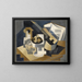 Guitare et bol de fruits sur une table - Juan Gris — framed artwork on a wall