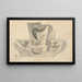 Journal and coffee cup - Juan Gris — framed artwork on a wall