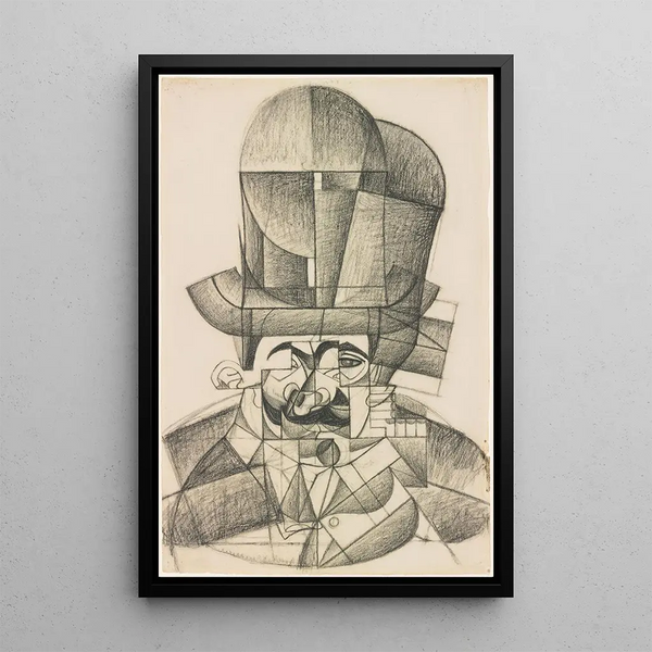 Man with Opera Hat - Juan Gris — framed artwork on a wall