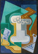 Glass and Fruits Painting - Juan Gris — artwork view