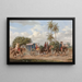 A caravan of gauchos and their carts crossing the Argentine Pampa - Juan León Pallière — framed artwork on a wall