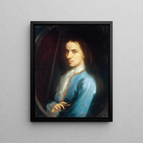 Self-portrait - Juan Rodríguez Juárez — framed artwork on a wall