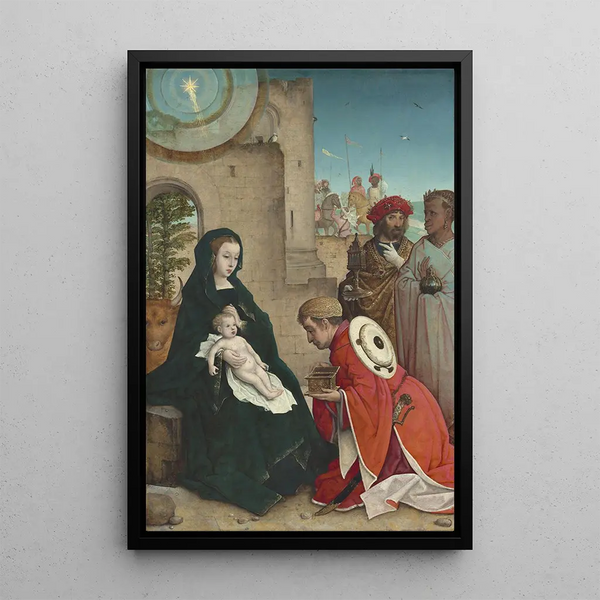 L'Adoration des Mages - Juan de Flandes — framed artwork on a wall