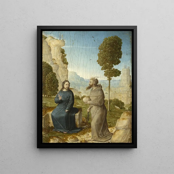 The Temptation of Christ - Juan de Flandes — framed artwork on a wall