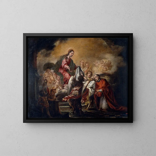 the Imposition of the chasuble to Saint Ildephonse - Juan de Valdés Leal — framed artwork on a wall