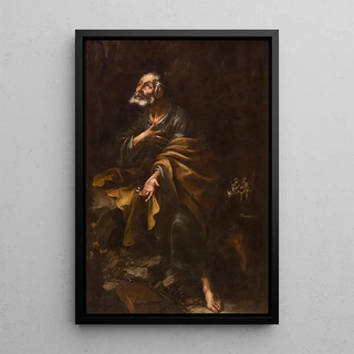 Saint Pierre repentant - Juan de Valdés Leal — framed artwork on a wall