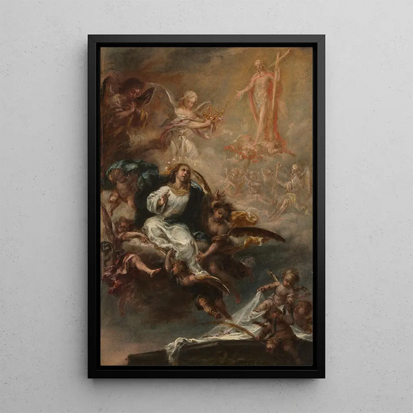 Study for The Assumption of the Virgin for San Augustin Seville - Juan de Valdés Leal — framed artwork on a wall