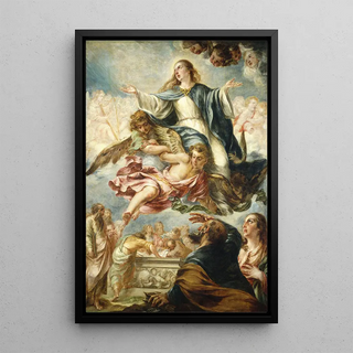 L'Assumption of the Virgin - Juan de Valdés Leal — framed artwork on a wall