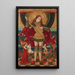 Saint Michel pesant les âmes - Juan de la Abadía — framed artwork on a wall