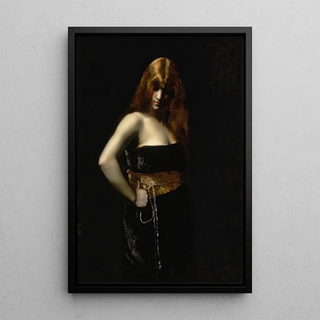 Portrait of a Woman with Red Hair - Juana Romani — framed artwork on a wall