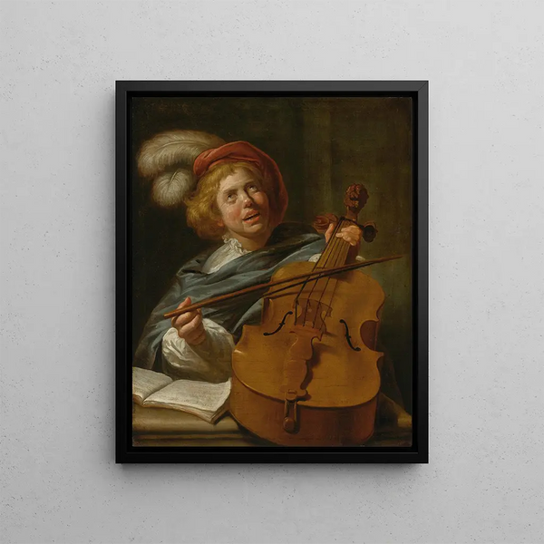 Violoncelliste - Judith Leyster — framed artwork on a wall