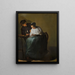 A man offers money to a young woman - Judith Leyster — framed artwork on a wall
