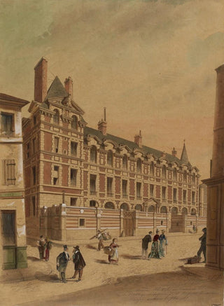 the abbey house at the corner of Abbey Street, Cardinale Street, and Petite-Boucherie Passage, 6th arrondissement - Jules-Adolphe Chauvet — artwork view