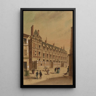 the abbey house at the corner of Abbey Street, Cardinale Street, and Petite-Boucherie Passage, 6th arrondissement - Jules-Adolphe Chauvet — framed artwork on a wall
