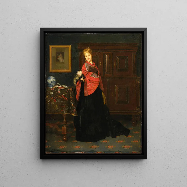 A new hat - Jules-Adolphe Goupil — framed artwork on a wall