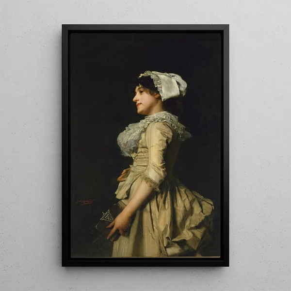 La fille du village - Jules-Adolphe Goupil — framed artwork on a wall