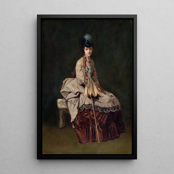 a seated woman - Jules-Adolphe Goupil — framed artwork on a wall