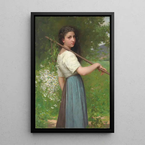 Daisy Picking - Jules-Cyrille Cavé — framed artwork on a wall