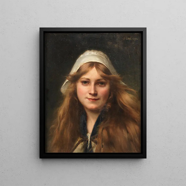 Head of Girl - Jules-Cyrille Cavé — framed artwork on a wall