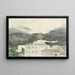 Houses of the countryside at the foot of the mountains, high mountain in perspective La Turbie - Jules-Ferdinand Jacquemart — framed artwork on a wall