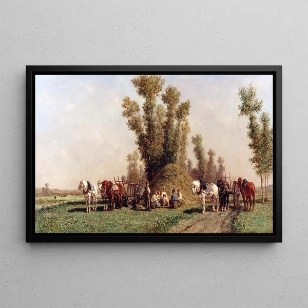 Faneurs se reposant - Jules-Jacques Veyrassat — framed artwork on a wall
