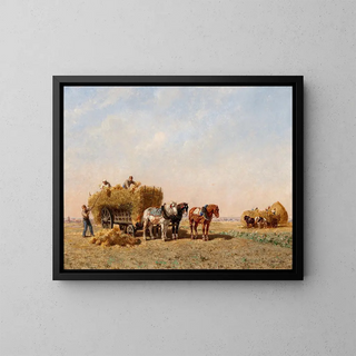 Corn Loading Painting - Jules-Jacques Veyrassat — framed artwork on a wall